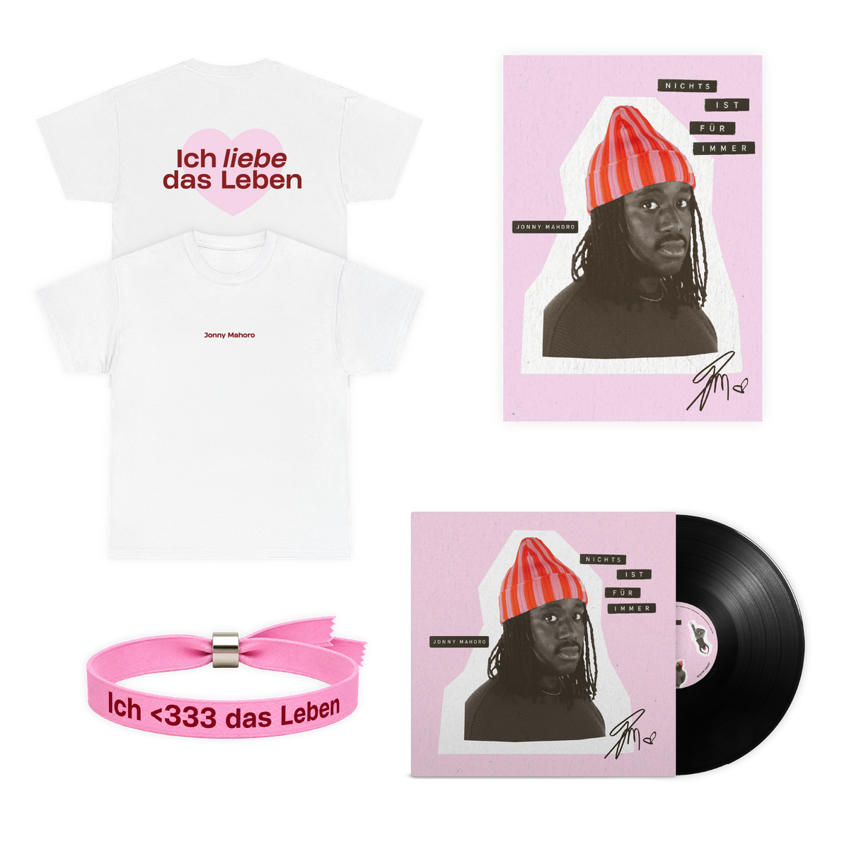 Jonny Mahoro Nichts ist für immer Vinyl+Shirt Bundle White